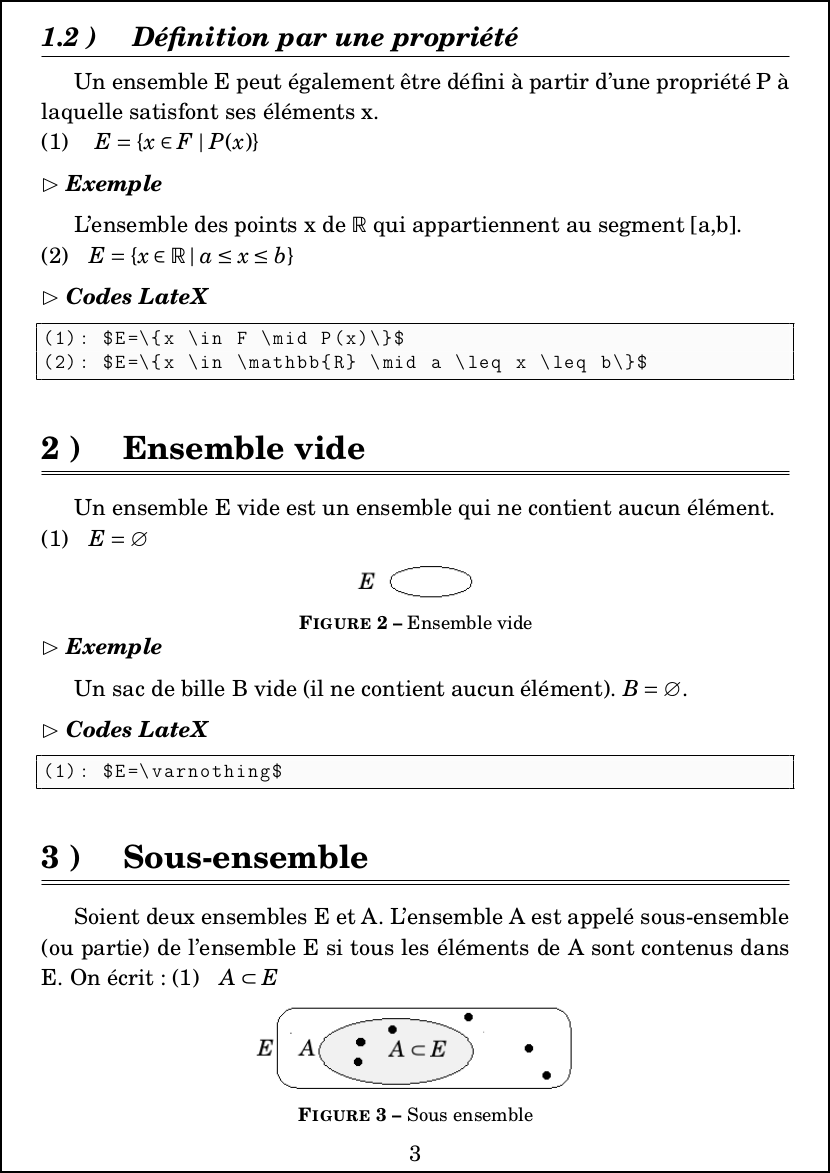  LateX : Mathématiques - Algèbre - Ensemble vide et Sous-ensemble
