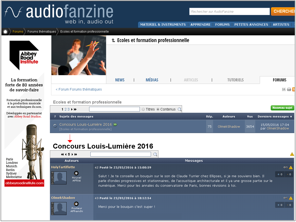 Commentaires du forum Audiofanzine sur les livres de Claude Turrier