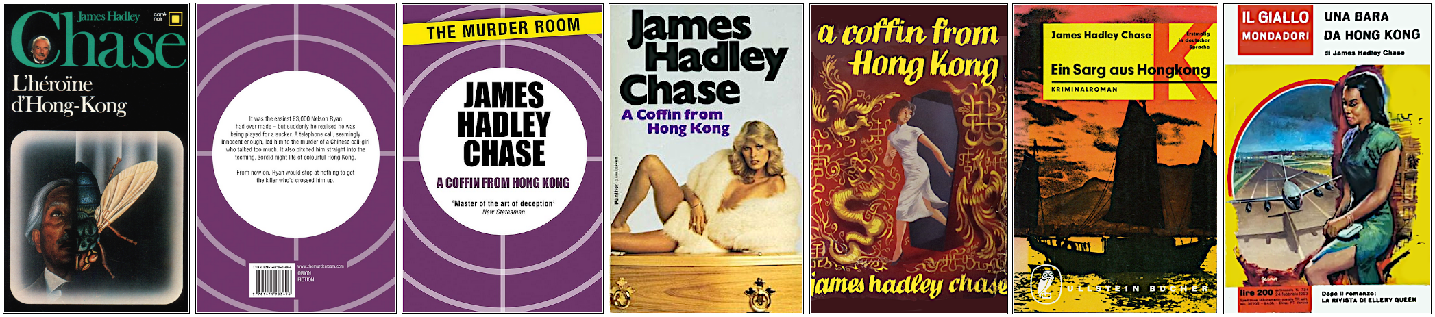 James Hadley Chase - L'Héroïne d'Hong-Kong - Éditions Carré noir, Orion, Panther, Robert Hale, Ullstein Bücher et Mondadori