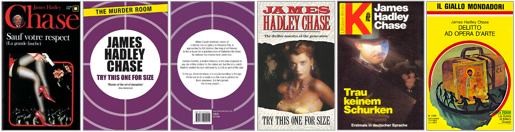 James Hadley Chase - La Grande Fauche - Éditions Carré Noir, Orion, Corgi, Ullstein Bücher et Mondadori