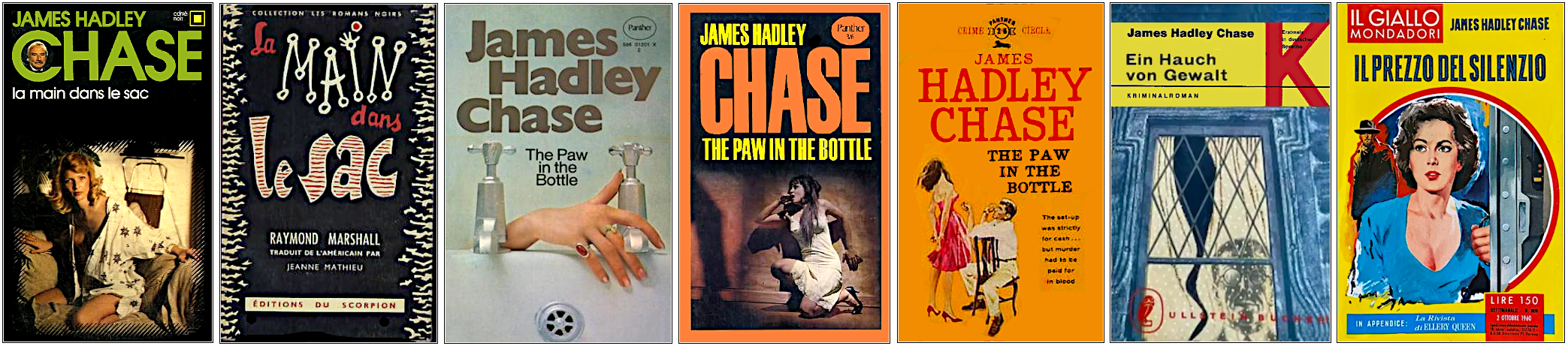 James Hadley Chase - La Main dans le sac - Éditions Carré noir, du Scorpion, Panther, Ullstein Bücher et Mondadori
