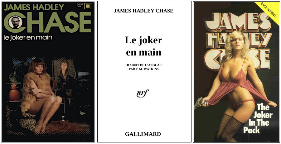 James Hadley Chase - Le Joker en main (1975) - Éditions Carré Noir et Corgi