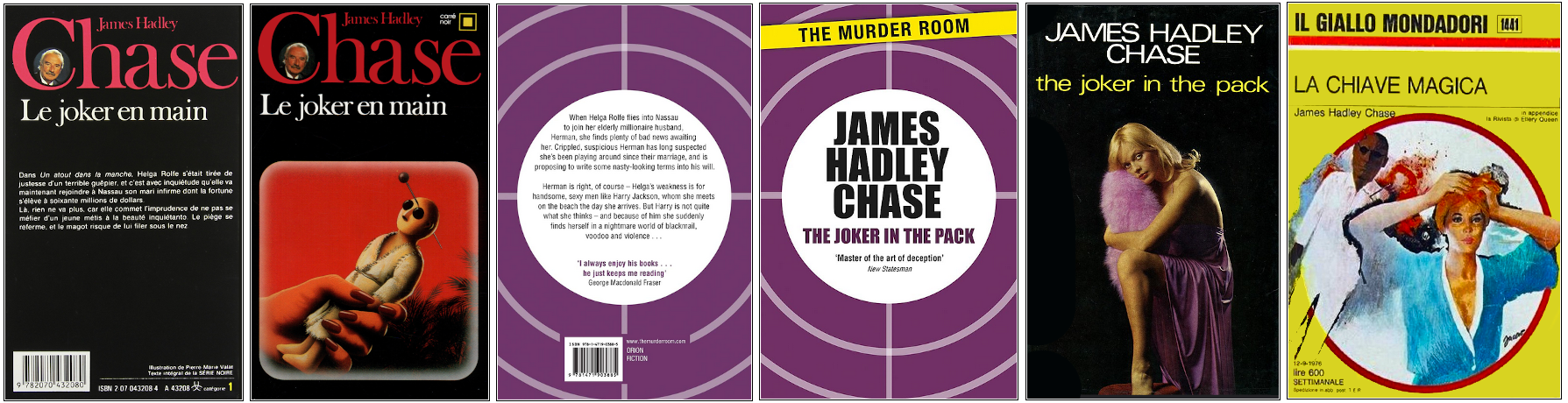 James Hadley Chase - Le Joker en main - Éditions Carré noir, Orion, Robert Hale et Mondadori