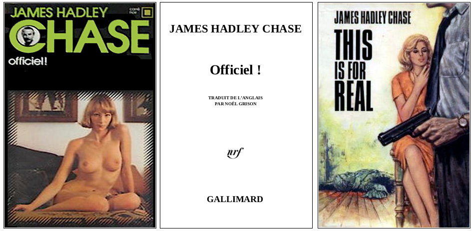 James Hadley Chase - Officiel  (1965) - Éditions Carré Noir et  Thriller Book Club