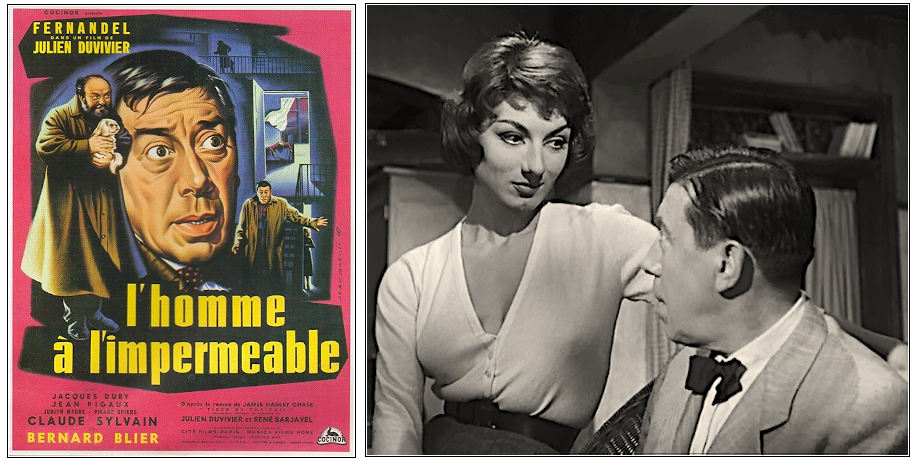 L'Homme à l'imperméable (1957), film de Julien Duvivier - Fernandel, Judith Magre