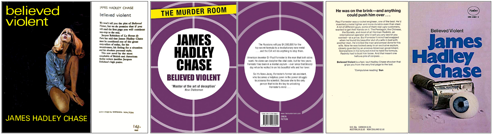 James Hadley Chase - Présumé dangereux - Éditions Robert Hale, Orion et Panther