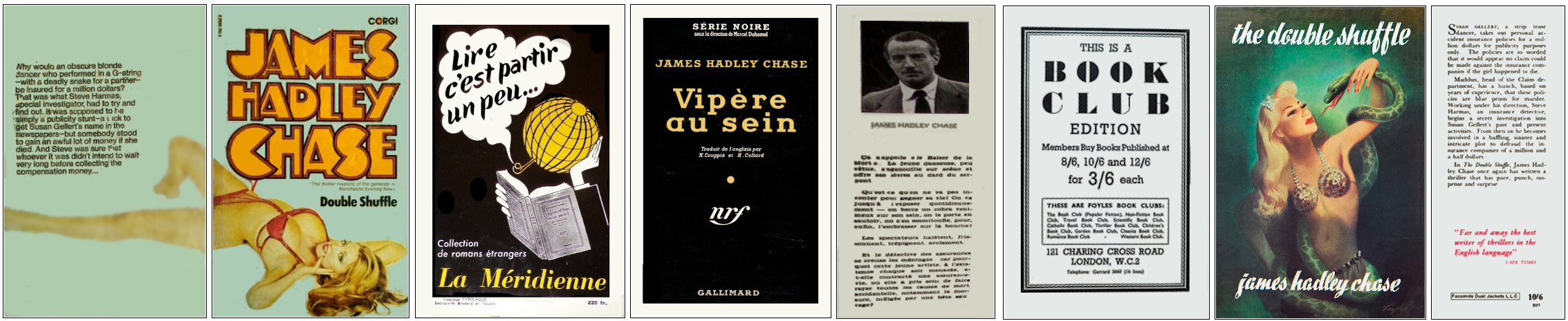 James Hadley Chase - Une bouffée d'or pur - Éditions Corgi, Gallimard et Robert Hale
