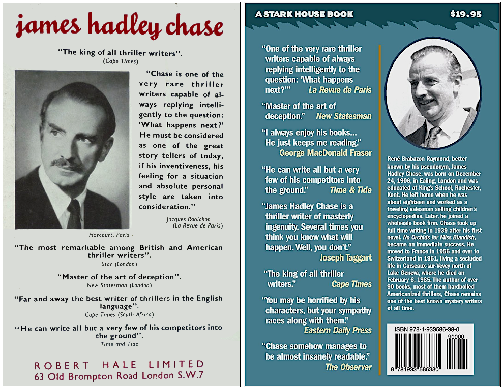 James Hadley Chase - Editions Robert Hale et Stark House Book