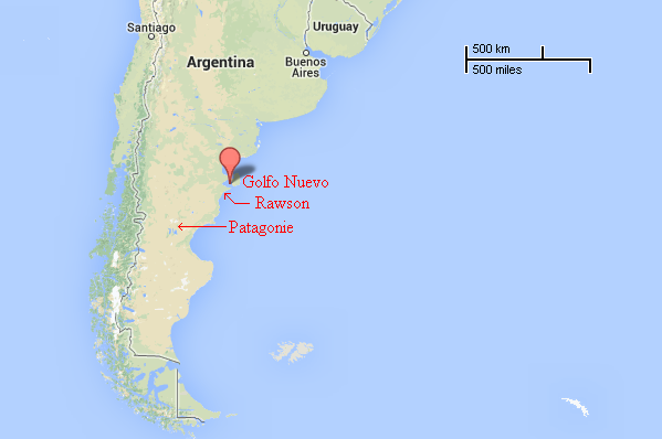 Argentine, Patagonie : Source Google Maps 