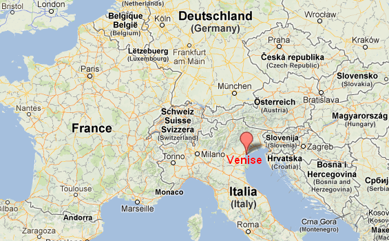 Venise, en Italie : Source Google Maps 