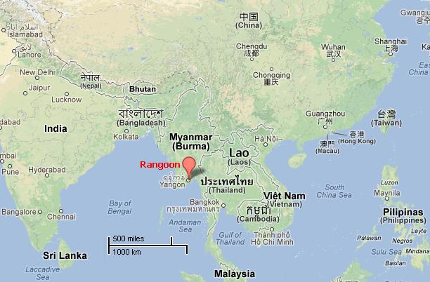 Rangoon : Source Google Maps 