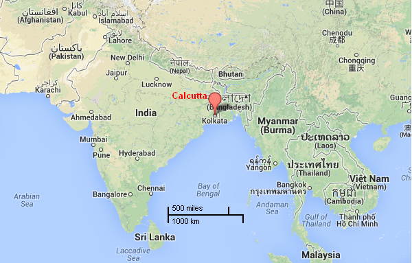 Inde, Calcutta : Source Google Maps 