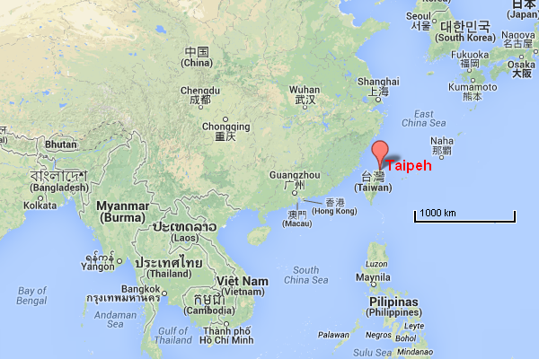 Taiwan, Taipeh : Source Google Maps 