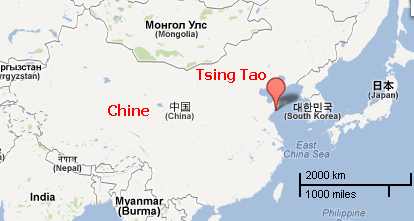 Qingdao - Chine : source Google Maps