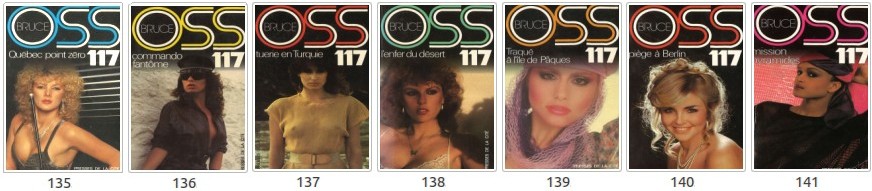 Josette Bruce - Couvertures des romans OSS 117 n°135 à 0141