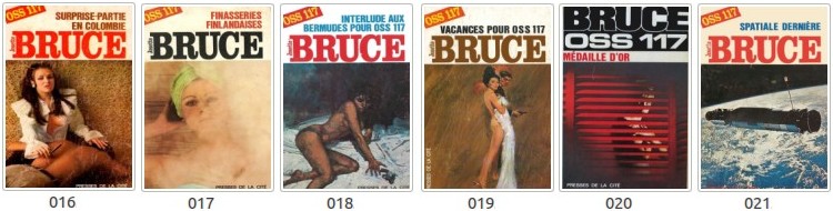 Josette Bruce - Couvertures des romans OSS 117 n°016 à 021