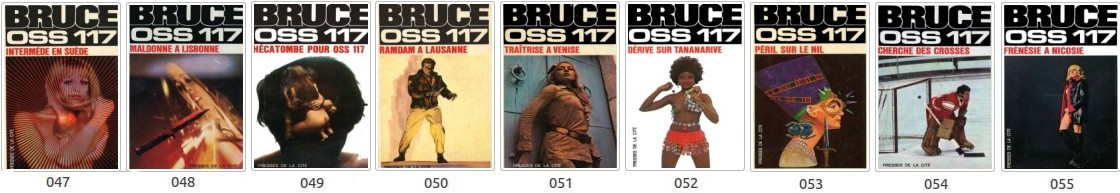 Josette Bruce - Couvertures des romans OSS 117 n°047 à 055