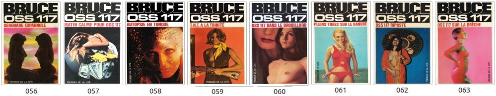 Josette Bruce - Couvertures des romans OSS 117 n°056 à 063