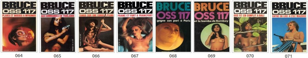 Josette Bruce - Couvertures des romans OSS 117 n°064 à 071