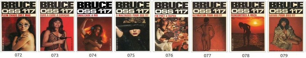 Josette Bruce - Couvertures des romans OSS 117 n°072 à 079