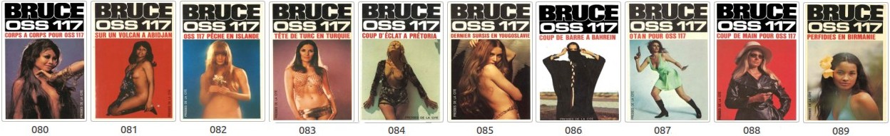 Josette Bruce - Couvertures des romans OSS 117 n°080 à 089