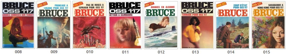 Josette Bruce - Couvertures des romans OSS 117 n°008 à 015